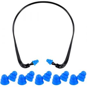 DOKRIN Bouchons d'oreille, bouchons doreilles anti bruit 1 bouchon d'oreille en silicone r&eacute;utilisable avec 5 paires de bouchons d'oreille bleus pour la r&eacute;duction du bruit (IOANA BEST CLOTHES, neuf)