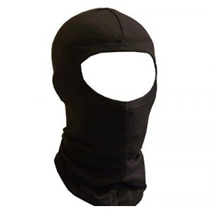 Jasmine Silk 100% Soie Cagoule Tour de Cou Cache Nez Oreille Moto Ski Scooter Cagoule Casque Textile - Police - GIGN - Forces spéciales - Airsoft- Paintball - Ski - Snow - Surf - Montagne - Noir (Jasmine Silk, neuf)