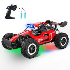 SZJJX Voiture T&eacute;l&eacute;command&eacute;e Tout Terrain,2.4Ghz RC Voiture Telecommand&eacute; Enfant 3 4 5 6 7+,2WD 20KM/H avec LED,Coquille Alliage,Jouet Radiocommand&eacute;e Cadeau pour Fille Garcon Rouge (FANTORIX, neuf)