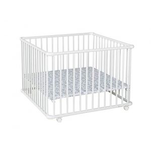 Geuther 2233+WE15 Belami Parc pour Enfant avec Monstres Blanc 97 cm x 97 cm (Bambinou, neuf)