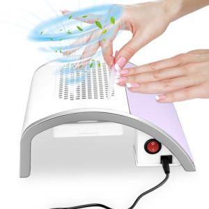 HuuppHip 80W Aspirateur Ongles Professionnelle,Aspirateur Ongle avec Deux Ventilateurs,Aspirateur Manucure avec Deux Sacs en Non-tissé,Aspirateur de Table Ongle à Domicile pour un Nettoyage Efficace (RICH KNOWLEDGE Town, neuf)