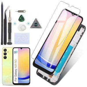 RongZy Écran Tactile LCD Compatible avec Samsung Galaxy A25 5G De Remplacement LCD Tactile Vitre pour Samsung Galaxy A25 A256B avec Kit D'outils de Réparation(6.5",Noir avec Cadre) (YWLRongZy, neuf)