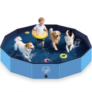 Lozzzyo Piscine pour Chiens Grands et Petits en PVC Antidérapant, Piscine pour Chiens Pliable et Portable - Idéal Baignoire pour Chien (160 * 30 cm) (LIZHIYI, neuf)