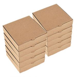 HEALSOPTHY 10pi&egrave;ces Lot de Mini Bo&icirc;tes &agrave; Pizza Carton Kraft Carr&eacute; pour Snacks Biscuits et P&acirc;tisseries Bo&icirc;te de Rangement Compacte et Facile &agrave; Assembler 16X16X4cm (Camprilli, neuf)