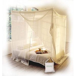 Moustiquaire de lit rectangulaire KLAMBOE &reg; Filet Anti-Insectes Haut de Gamme Fait Main - 210cm x 180cm x 235cm - Twin SAS - Blanc (Klamboe, neuf)
