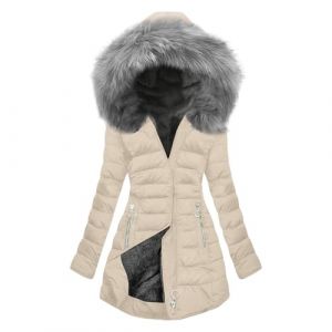 Manteaux Duvet Femme Doudoune élégant Longue Manteau Zippé épais Chaud Parka Blouson Veste Chaud épais Long Fourrure Veste Chaud Hiver Avec Capuche Fourrure Grande Taille Duvet En Coton (⭐⭐⭐⭐⭐Susenstone, neuf)