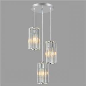 ZPBSJ Lustre chrom&eacute; en cristal - Lampe de salle &agrave; manger suspendue - Table de chevet - Avec hauteur r&eacute;glable de mani&egrave;re flexible - Id&eacute;al pour salle &agrave; manger, salon et &icirc;lots de cuisine (3 lumi&egrave;res (shengshidazhaoming, neuf)