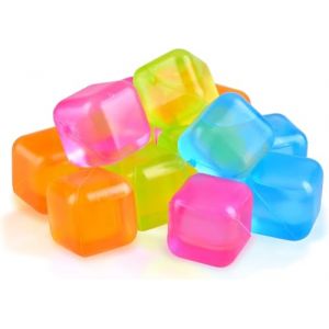 Glaçons réutilisables en plastique – Lot de 20 couleurs assorties | Sans BPA, ne dilue pas les boissons | Écologiques et réutilisables pour whisky, cocktails, boissons gazeuses et plus (couleurs) (Bonyelite, neuf)