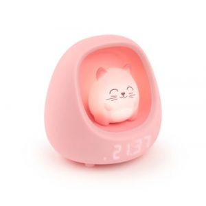Bigben Veilleuse R&eacute;veil Enfant, Chat, Lumineux et Musical, Sons Apaisants et Bruits Blancs, Lumi&egrave;re R&eacute;glable au Toucher, Minuterie et Batterie Rechargeable USB-C, Fille et Gar&ccedil;on - NESTKIDSCAT (GamesJ, neuf)