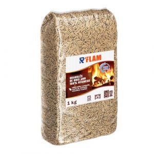 Granul&eacute;s de Bois (pellets de Chauffage) 6 mm 100% r&eacute;sineux &ndash; Combustible Premium pour po&ecirc;le &agrave; granul&eacute;, Inserts et chaudi&egrave;re &agrave; pellets &ndash; Pouvoir calorifique &eacute;lev&eacute; - R'FLAM - 1KG (R'GARDEN, neuf)