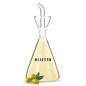 Olietta Bouteille Huile Olive Conique Bec Verseur Huilier en Verre pour Huile d'olive et Vinaigre de 250 ML - Anti-Goutte et Anti-fuites - Id&eacute;ale pour Verser des Liquides - Facile &agrave; Nettoyer (Inbound To Anglia Ltd, neuf)