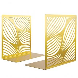 NiHome Serre-livres décoratifs en métal doré pour étagères, serre-livres pour contenir des livres, décoration d'étagère pour la maison, le bureau, la bibliothèque (Attom Tech EU, neuf)