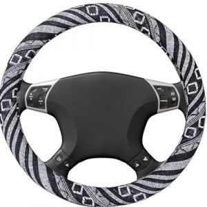 JEYORZY 1 Pièces Couvre Volant Voiture de Volant de Housse de Volant de Protege Volant Voiture 37-38 cm Protection Volant Voiture Housse Volant Voiture Antidérapant Universel Noir (Wacicy EU, neuf)