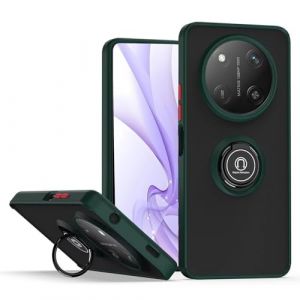 HONLEN Coque pour Honor Magic7 Lite 5G / Honor X9c (6.78" inches), Etui de T&eacute;l&eacute;phone Portable en Silicone Transparent Mat avec Support de Bague - Vert fonc&eacute; (HONLEN, neuf)