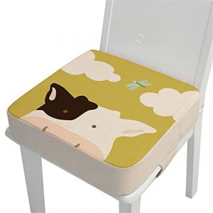 Chickwin Coussin Rehausseur Chaise Enfant, Chaise Haute Bébé Portable Réhausseur Coussin de Siège Ajustable Démontable Confortable Eponge Coussins pour Salle à Manger (Bétail,40x40x10cm) (chickwing, neuf)