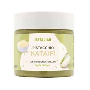 EATALIAN by AMZ BETTER Crème de pistache avec kataifi, délicieuse crème à tartiner au goût unique, idéale sur du pain, avec de la glace, du chocolat et du chocolat de Dubaï, 200 g, Made in Italy (BETTERSHOP SRL, neuf)