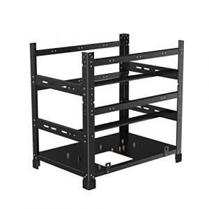 Mining Rig Frame Case 12 GPU, Rig Minage Ouvert en Acier, Open Air Mining Case pour ATX/Btx/Flex/Itx/Microatx, Support 8 X 12 cm Ventilateur (Cadre Seulement) (Cloud Technology Company, neuf)