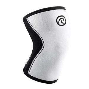 Rehband Genouill&egrave;re en n&eacute;opr&egrave;ne de 5 mm pour soutenir les genoux - Stabilise les articulations et les muscles - Id&eacute;al pour le sport la musculation, Couleur:Blanc, Taille:S (Rehband, neuf)