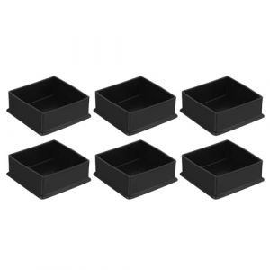 QUARKZMAN 6Pcs Embouts de Pieds de Chaise Carrés en PVC, 80mm x 80mm OD, Noirs, pour Protéger Les Pieds de Meubles de Table, Les Couvercles de Pieds de Chaise, Les Protecteurs de Sol (QUARKZMAN, neuf)