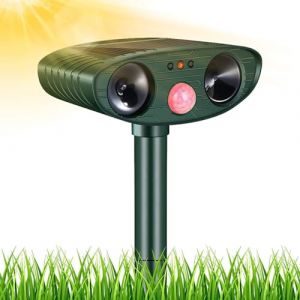 Répulsif Chat Ultrason, Repulsif Chat Solair & Repulsif Chat Exterieur Étanche, Répulsif Ultrason Anti Rongeurs avec Détecteur de Mouvement pour Anti Chats Chiens Souris Ratons (Longtingdianzi, neuf)