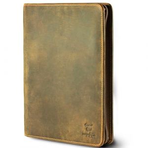 MATADOR Barcelona Porte-documents en cuir A4 avec protection RFID, porte-documents en cuir pour homme, dossier de conf&eacute;rence avec fermeture &eacute;clair YKK et compartiment pour tablette, classeur &agrave; anneaux (MATADOR LEDER "The German Brand", neuf)