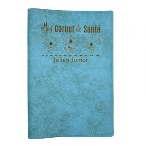 Protège Carnet de Santé Bébé Personnalisé, Housse Carnet de Santé Made in France, Pochette Carnet de Santé 100% Personnalisable, Patastik, Etui Carnet de Santé Cuir(Bleu Ciel) (Voopies, neuf)