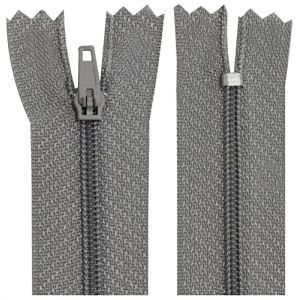 AERZETIX - C63266 - Lot de 10 Fermetures éclair à glissière spirale N°3 non séparable 20 cm en nylon - curseur autobloquant en métal - couleur gris - vêtement couture pantalon mercerie (Tuning, neuf)