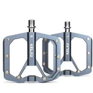 Kelxu P&eacute;dales V&eacute;lo &agrave; 3 Roulements, Usin&eacute;es CNC Aluminium 9/16" P&eacute;dales Plates VTT avec Clous antid&eacute;rapants Amovibles pour Route/BMX, Titane (YemoSeiko, neuf)