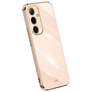 Topme Coque en Silicone pour Samsung Galaxy S24 FE (6.7" inches), [ Etui Housse de T&eacute;l&eacute;phone de Style Bord Dor&eacute;] - Rose (topme, neuf)
