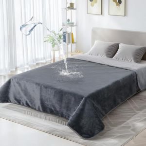 PICK FOR LIFE Couverture imperm&eacute;able couverture d'amour r&eacute;versible en flanelle pour chien, couverture d'ext&eacute;rieur, de voyage, pour lit, canap&eacute;, si&egrave;ge auto, gris fonc&eacute;/gris clair, 152 x 203 cm (PICK FOR LIFE, neuf)