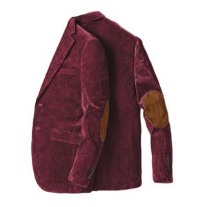 Stillluxury Veste en velours &agrave; patch au coude pour homme, veste de sport d&eacute;contract&eacute;e &agrave; revers &agrave; simple boutonnage, veste de mariage, bordeaux, 3XL (Stillluxury, neuf)