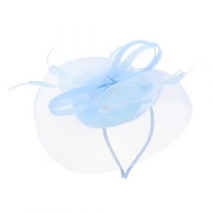 FESTFENDS Fascinateur Maille L&eacute;ger Bleu Ciel pour Femme Chapeau Accessoire Cheveux Mariage C&eacute;r&eacute;monie et Th&eacute; Bandeau Coiffure &Eacute;l&eacute;gant en Tulle Accessoire Mariage Femme (YYYaou, neuf)