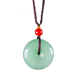 yigedan Collier avec pendentif donut en jade vert indien naturel pour homme et femme, Jade, Jade (crazy jewelry, neuf)