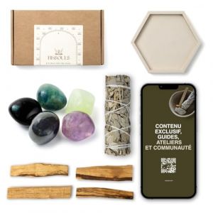 BESOULS Coffret Rituel Protection: 4 Palo Santo Purification 1 baton de sauge blanche purification a bruler 5 Pierres Protectrices Plateau Artisanal QR Digital encens Sauge Blanche Purification Maison (PICSELL BRAND, neuf)