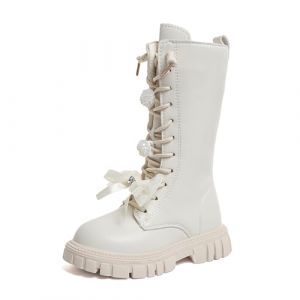 Bastwahl Bottes et Bottines Fille de Cowboy &agrave; Lacets Combat Punk Gothique avec Fermeture &Eacute;clair Confortables &agrave; Bout Rond Mode Chaussures Enfants Chaudes Bottes d'&eacute;quitation D&eacute;guisement (VAN MIA, neuf)