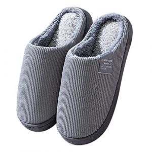 Nidddiv Pantoufles souples pour hommes Pantoufles pour hommes Pour hommes Maison Chaudes &Agrave; enfiler Souples En peluche Tongs Pantoufles &Agrave; enfiler Chaussures Pantoufles Pantoufle pour hommes, gris, 42 1 (YingClot, neuf)