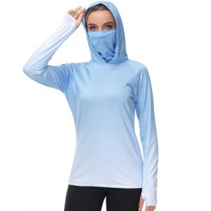 Bassdash FS23W Chemise &agrave; Capuche de P&ecirc;che UPF 50+ pour Femme avec Masque Facial et Trous pour Les Pouces (Bassdash-UK, neuf)