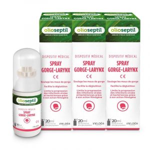 OLIOSEPTIL - Spray Gorge-Laynx - Idéal en cas de maux de gorge dès les premières gènes - Sans gaz propulseur - Dispositif Médical - Lot de 3 produits (Parabio Santé, neuf)