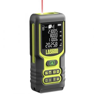 Télémètre Laser, LASGOO 60m/197ft Mètre Laser avec Unités Multiples Ft/in/M, écran LCD rétroéclairé, Mode Pythagoricien, Surface et Volume, Batterie Incluse (LasGoo Direct, neuf)