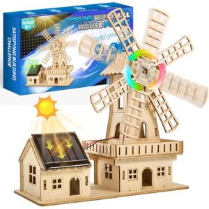 Winsonik Puzzle 3D &agrave; &Eacute;nergie Solaire,Kit de Construction Maison Moulin DIY(&Agrave; Faire soi-m&ecirc;me) | Jouet de Maquette Bois pour Enfant 8-15 Ans & Adultes | Bois de Tilleul Adopt&eacute; - S&ucirc;r et Solide (Centron Mall, neuf)