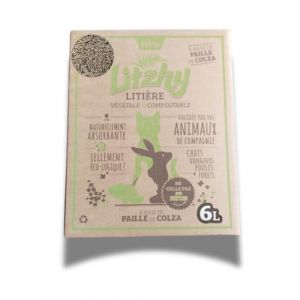 4.5 KG /6L Liti&egrave;re Litzhy v&eacute;g&eacute;tale & compostobale en granul&eacute;s - Lapin & Cochon d'Inde (HOP BOX, neuf)