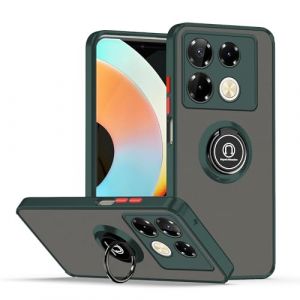 Wousunly Compatible avec Coque Infinix Note 40 Pro 5G Antichoc avec Magnétique Anneau, Coque de Telephone Infinix Note 40 Pro 5G Coqu Ultra Fine Mat Translucide en TPU Etui (Vert foncé) (Wousunly, neuf)