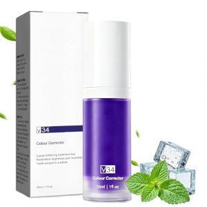 1pcs Dentifrice Correcteur De Couleur V34, Violet Dentifrice Blanchissant Les Dents, Correcteur Dentifrices White Violet, Enl&egrave;Ve Les Taches Dentaires, Un Sourire &eacute;clatant (DIGITAL TRUST, neuf)