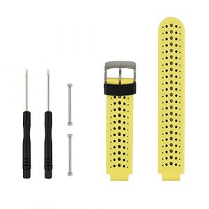 Fit-power Bracelet de remplacement pour montre Garmin Forerunner 220/230/235/620/630 Jaune/noir Taille unique (Baaletc, neuf)