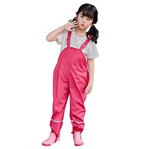 Gaga city Pantalon Imperméable Enfant,Vêtements Imperméables Garçon,Pantalon de Boue,Salopette Pluie Fille Étanche Outdoor Rose/98/104 (Gagacity, neuf)