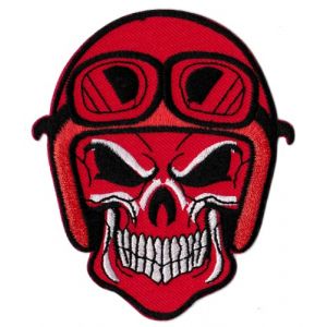 Patche red biker Skull motard écusson thermocollant patch moto casque mort (Naga.Hitam, neuf)