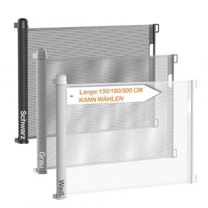 Suusolny Barri&egrave;re de protection d'escalier, extensible, de 0 &agrave; 150 cm, pour b&eacute;b&eacute;s et animaux domestiques, convient pour les escaliers, les portes, l'int&eacute;rieur et l'ext&eacute;rieur, blanche (XINSHAONIAN, neuf)