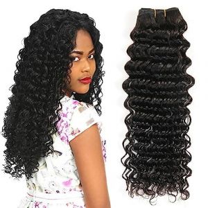 Deep Wave Human Hair Bundles Meche Bresilienne Tissage Cheveux Naturels Bouclés Courte Tissage Bouclé Naturel Meche Bresilien En Lot Couleur Noire Naturelle 100g 10 Pouce (beiyuan hair product, neuf)