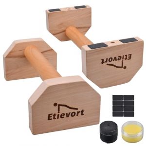 Parallettes, 2 Poignées De Pompes ParallèLes En Bois, Calisthenics, Barres Parallèles De Gymnastique, PoignéEs Antidérapantes, Barres Parallèles Pour L'IntéRieur Et L'Extérieur Pour La Calisthénie (MOMOCHICOA S.L., neuf)