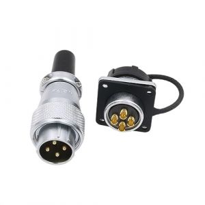 HangTon WS20 Connecteur rond en vrac 4 broches 25 A Connecteur femelle étanche à la poussière pour câble industriel Power Electrical Light LED 12awg (Hangton Connect, neuf)